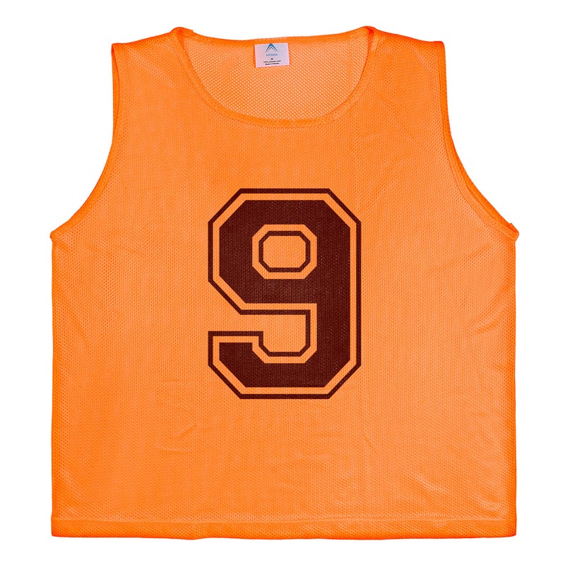 Athllete Duramesh Soccer Vest with Numbers (12 Vests) - Kids Youth and Adult Pinnies, Numbered Penny Jerseys for Soccer, Basketball, FootballL (Flame Orange Numbered, Large) - Image 3
